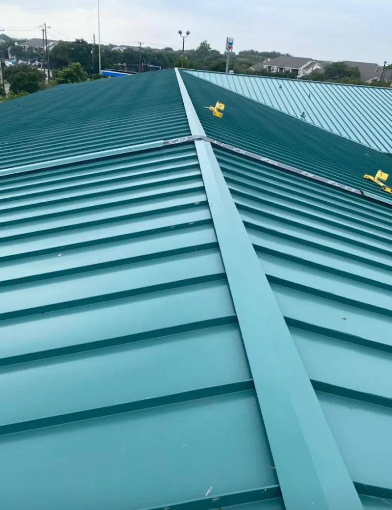 Green commercial metal roof ridge and valley for Metal Roof Repair in Centralia